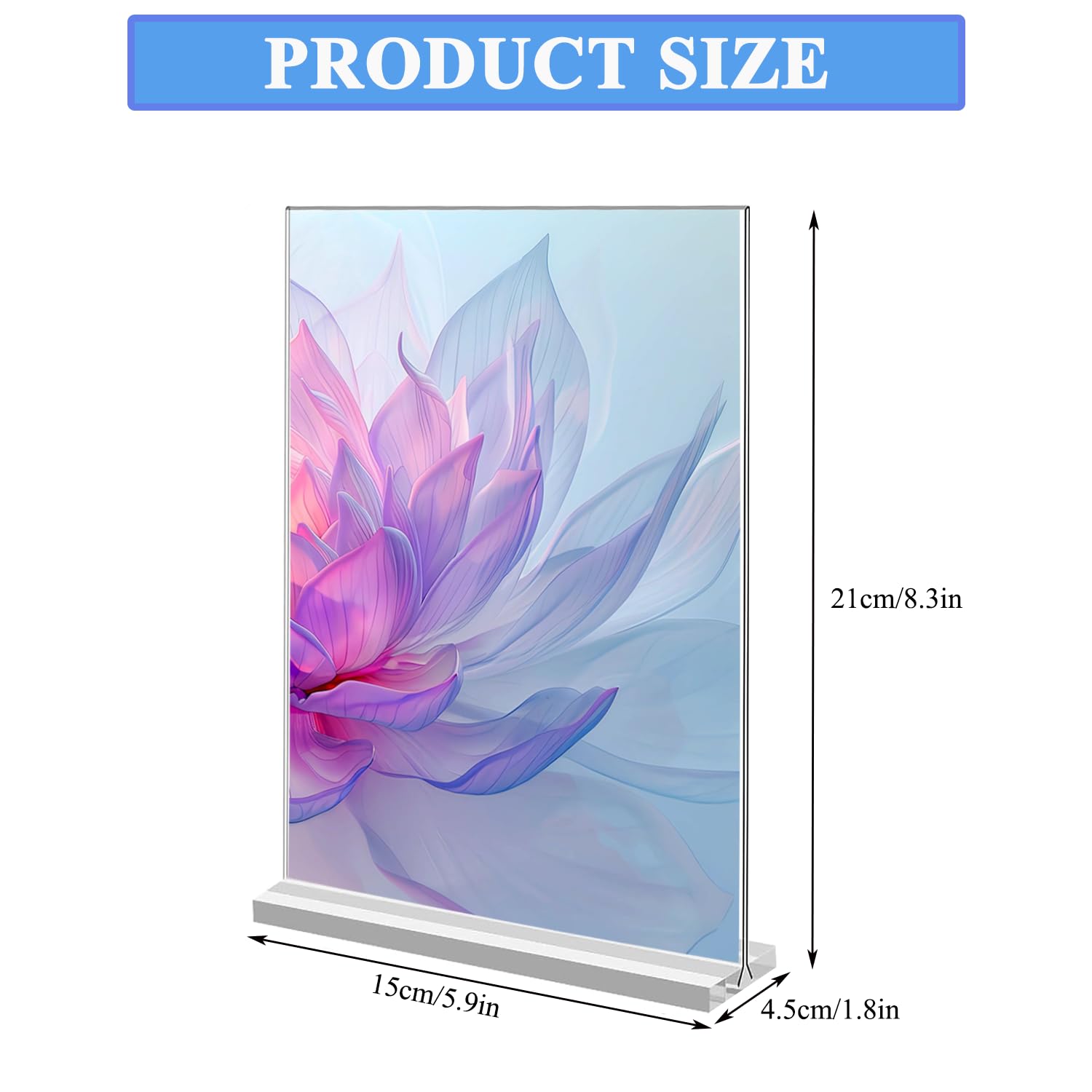 A5 Acrylic Sign Holder, 4 Packs Table Menu Signs Holder, Vertical Clear Table Display Stand - Image 2