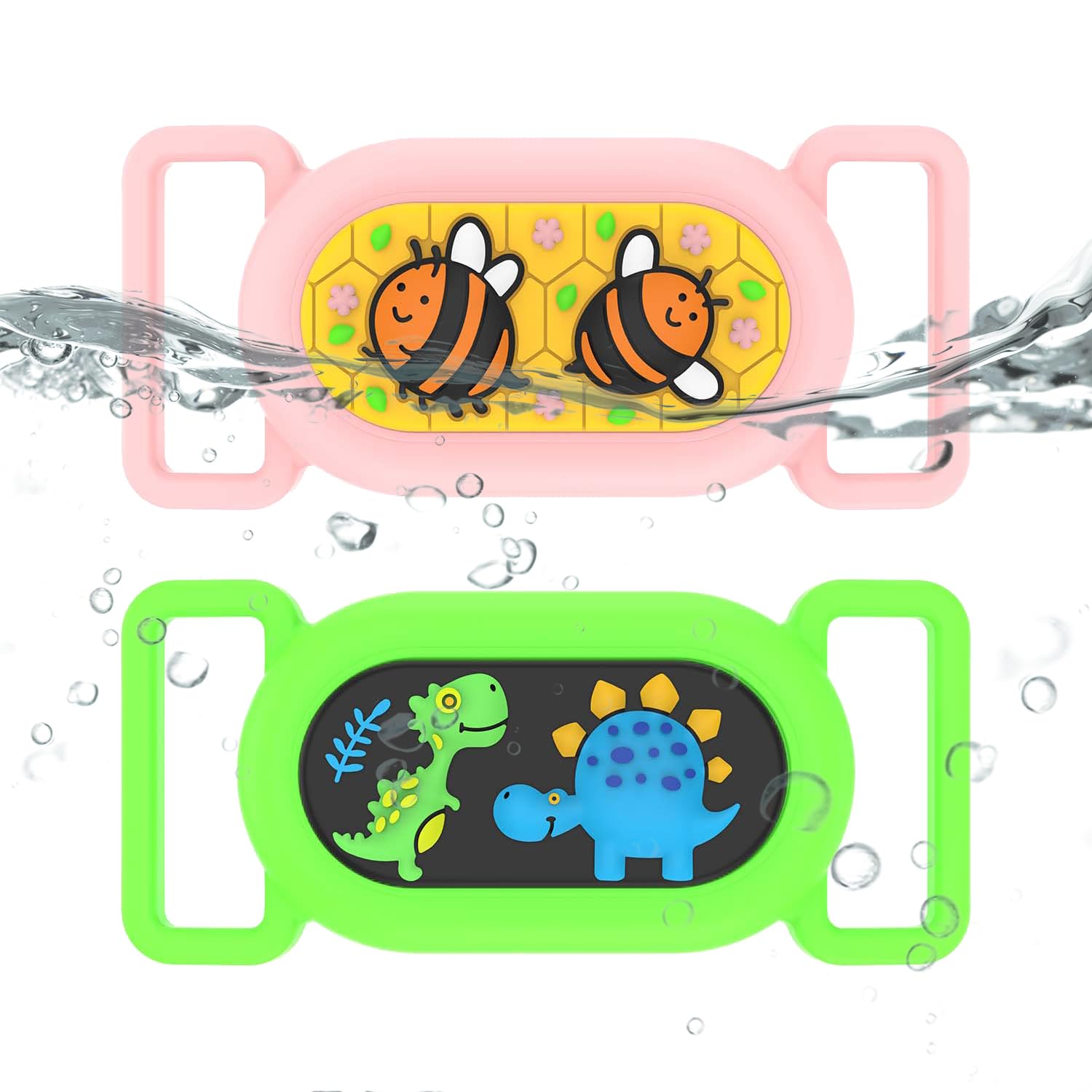 2 Pack for Samsung Galaxy SmartTag2 Dog Collar Holder, Waterproof Anti-Lost Silicone GPS Tracker Hidden Case Galaxy SmartTag 2 for Dog/Cat Collar, Kids' Shoe, Bag (Pink & Green)-image-34