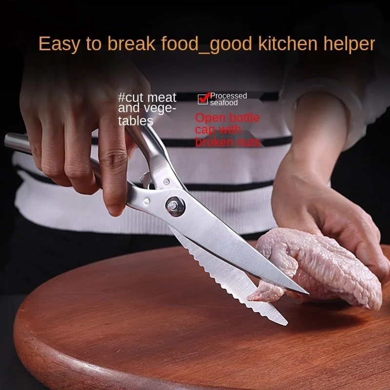 Forbici potenti per Uso Domestico, Forbici da Cucina multifunzionali for Ossa di Pollo in Acciaio Inox
