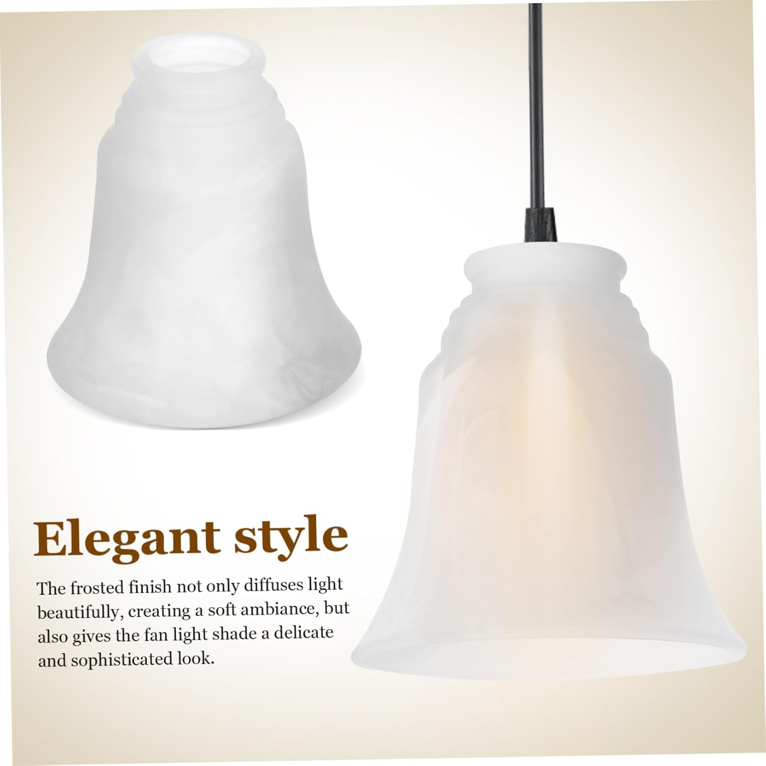 4pcs Frosted Glass Lamp Shades for Ceiling Lights Elegant Decorative Light Covers Easy to Install Replacement Shades for Hanging Fixtures Soft Glow Ambiance