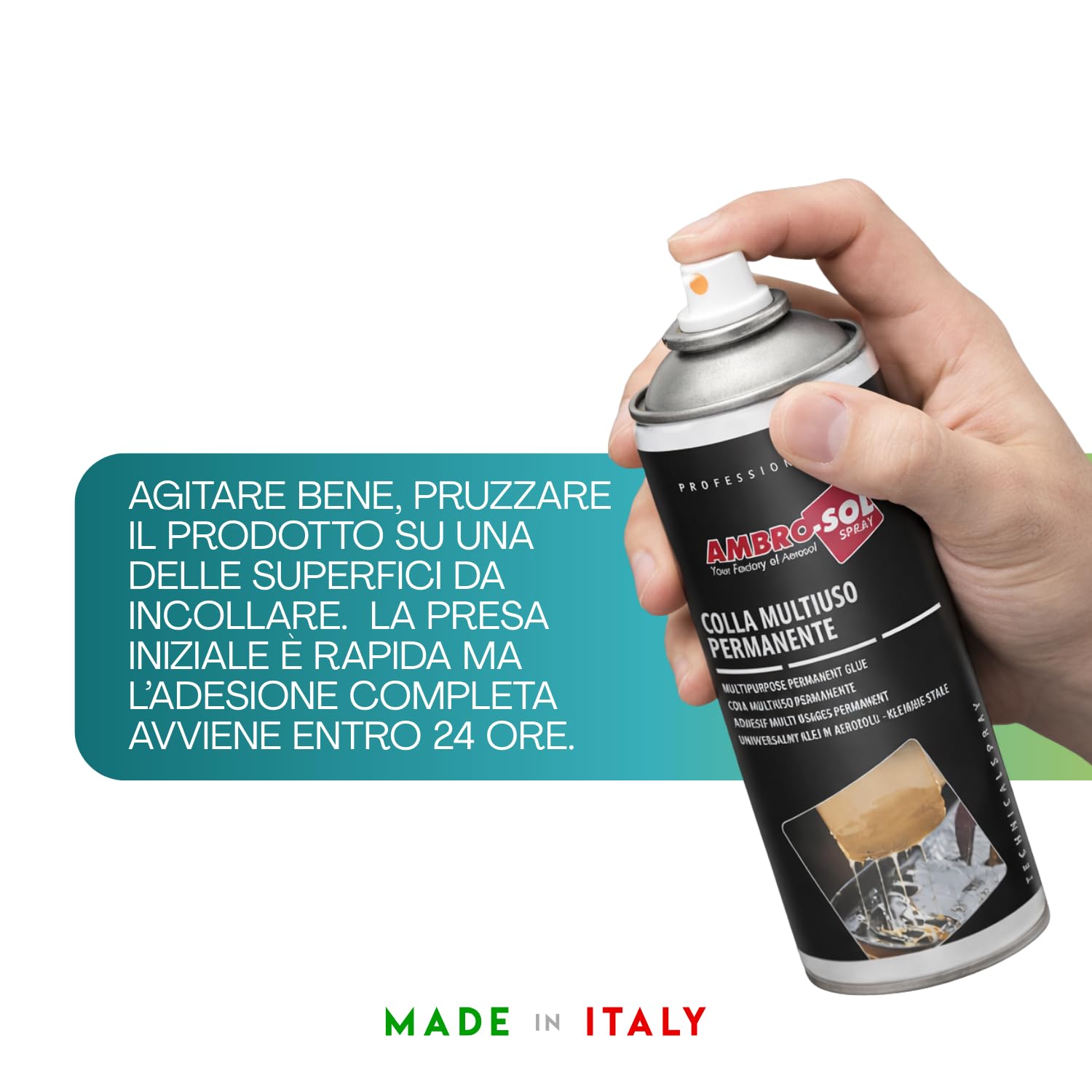 3 bombolette di Colla Multiuso Permanente da 400ml, colla spray resistente, asciugatura rapida, fissaggio permanente su diverse superfici