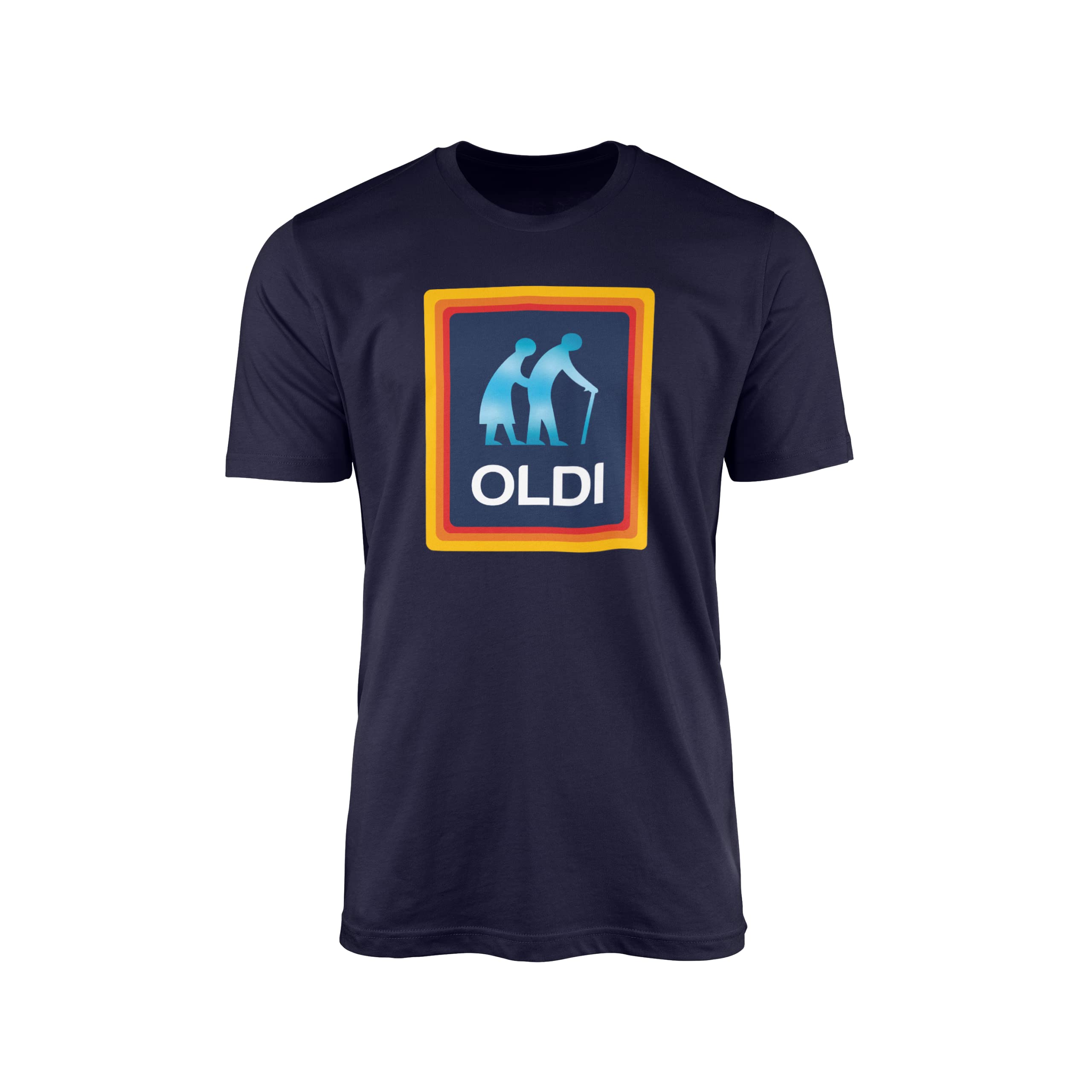 SMARTYPANTS Oldi Couple T-Shirt Top - Fun Joke Funny Old Age Elderly Birthday Father's Day Dad Daddy Father Grandad Grandpa Mother's Day Mum Grandma Nannan Gift Present (3XL, Navy)