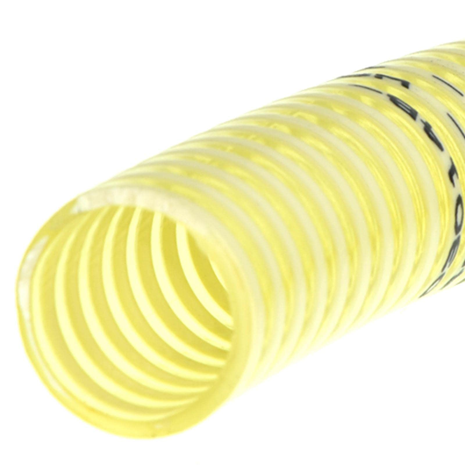 La zappa Tuyau spiralé non toxique pour moto pompe avec spirale de renfort jaune pour liquides alimentaires antichoc (Ø 35 mm, 25 m)