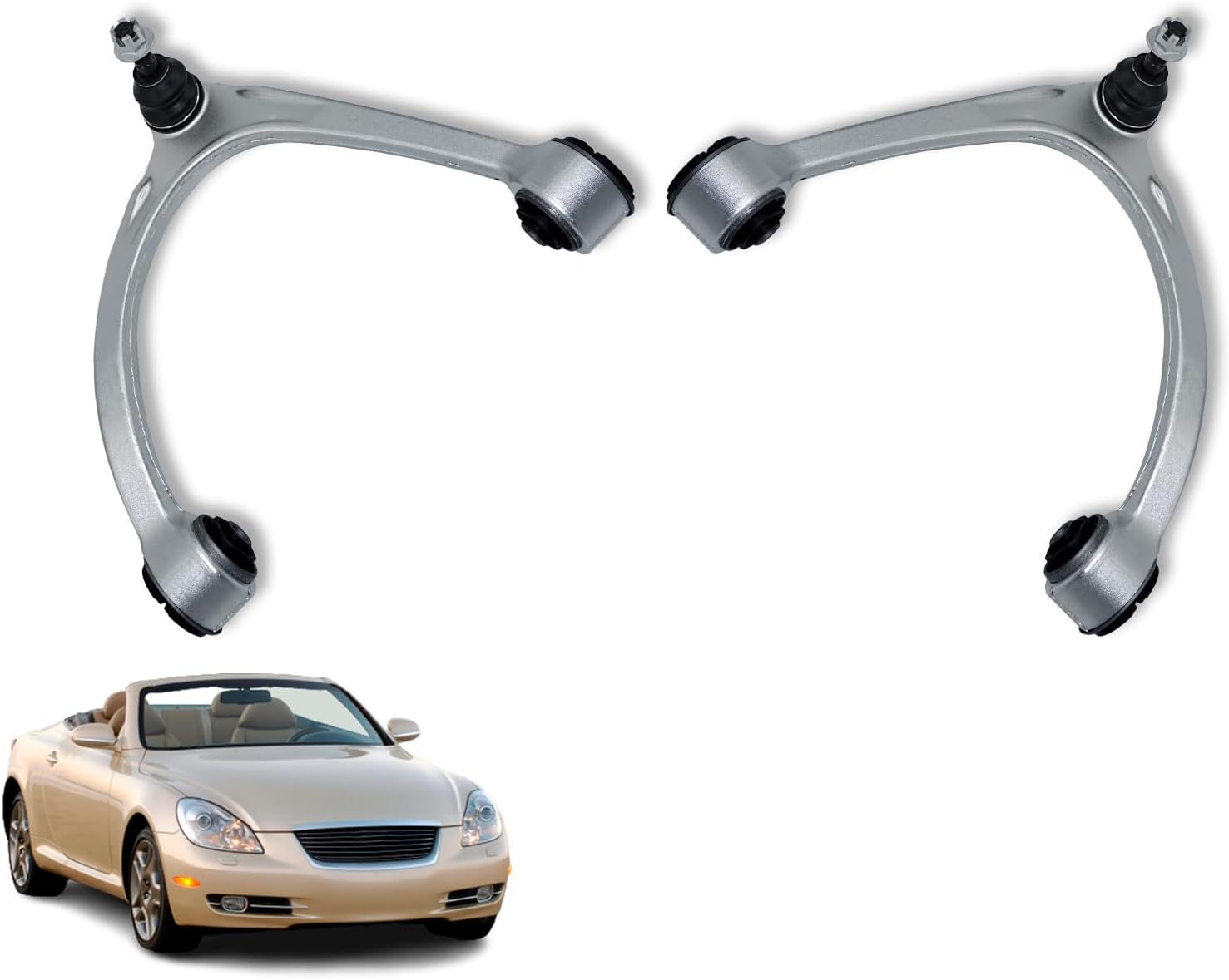 2pcs Front Suspension Kit Upper Control Arm with Ball Joint Bushings Assembly Replacement for 2001 2002 2003 2004 2005 2006 Lexus LS430 4861059045 4863059045