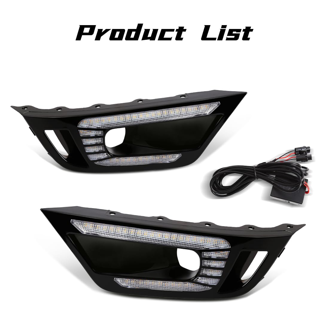 AFOGGEST Daytime Running Light For Ford Ranger Raptor 2022 2023 2024 Fog Light Sequential Turn Signal Dual-Colors LED Driving Light + Wire Harness