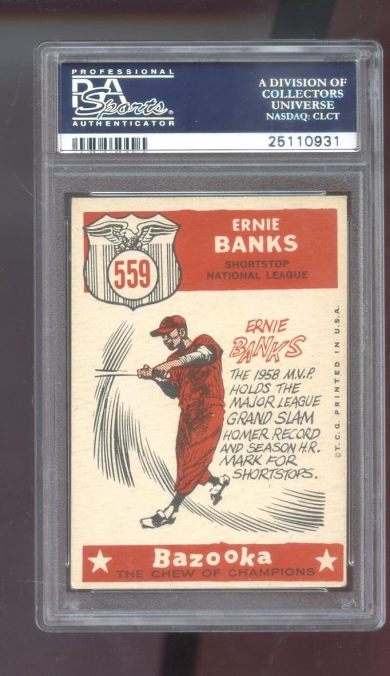 1959 Topps #559 Ernie Banks The Sporting News All Star Selection PSA AUTHENTIC Graded Baseball Card MLB Chicago Cubs '59