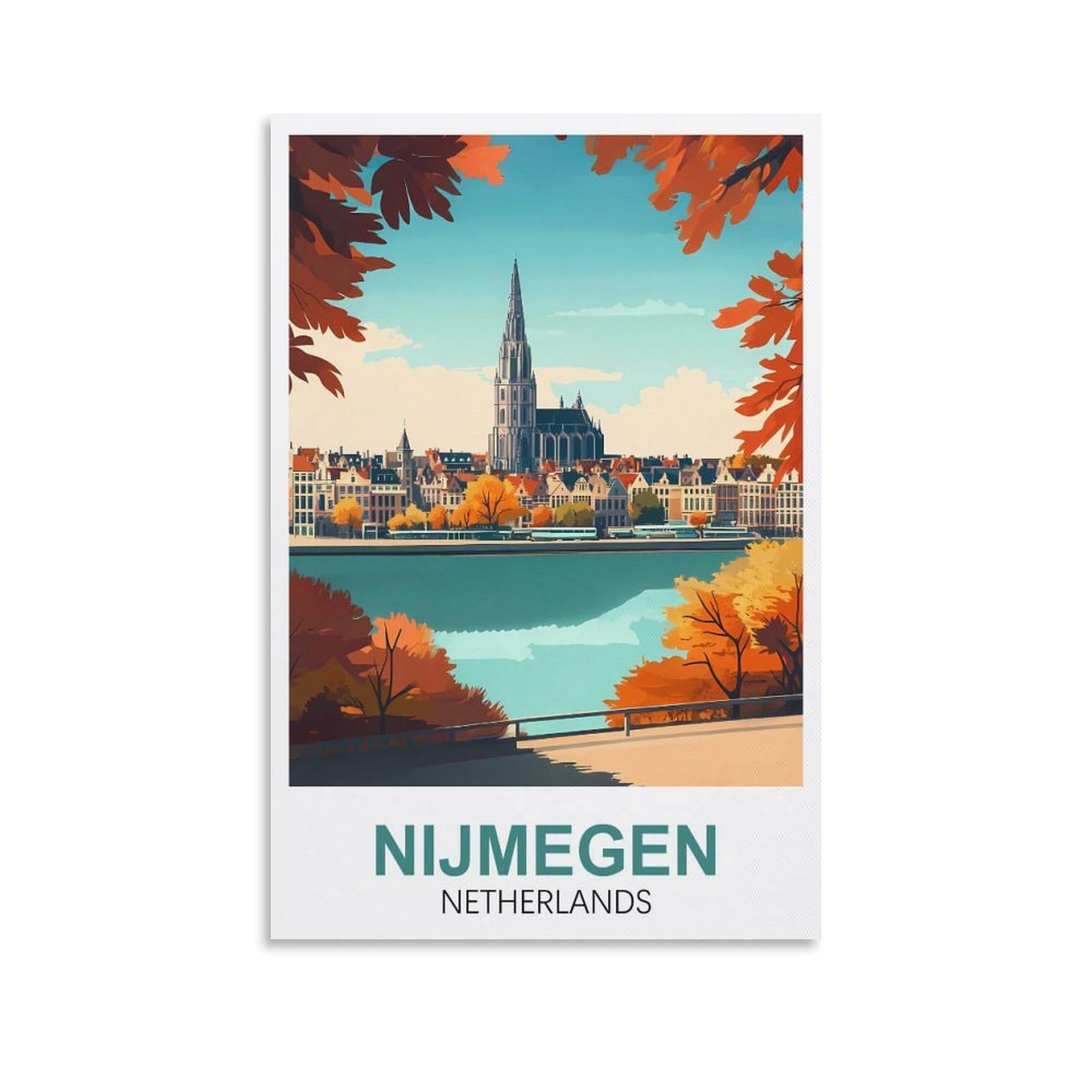 EZMLFA Diamond Art Kits Adults,Nijmegen Netherlands,5D DIY Diamond Art Kits for Beginners Round Full Drill Diamond Painting for Home Wall Decoration Gift 40x50cm