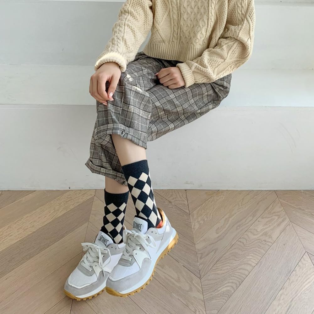 HOMSSEM Floral Crew Socks – 5Pair Flower Graphic Soft Cotton Socks for Women, Teen Girls – for Sandals, – Cute Vibrant Colors - Image 4