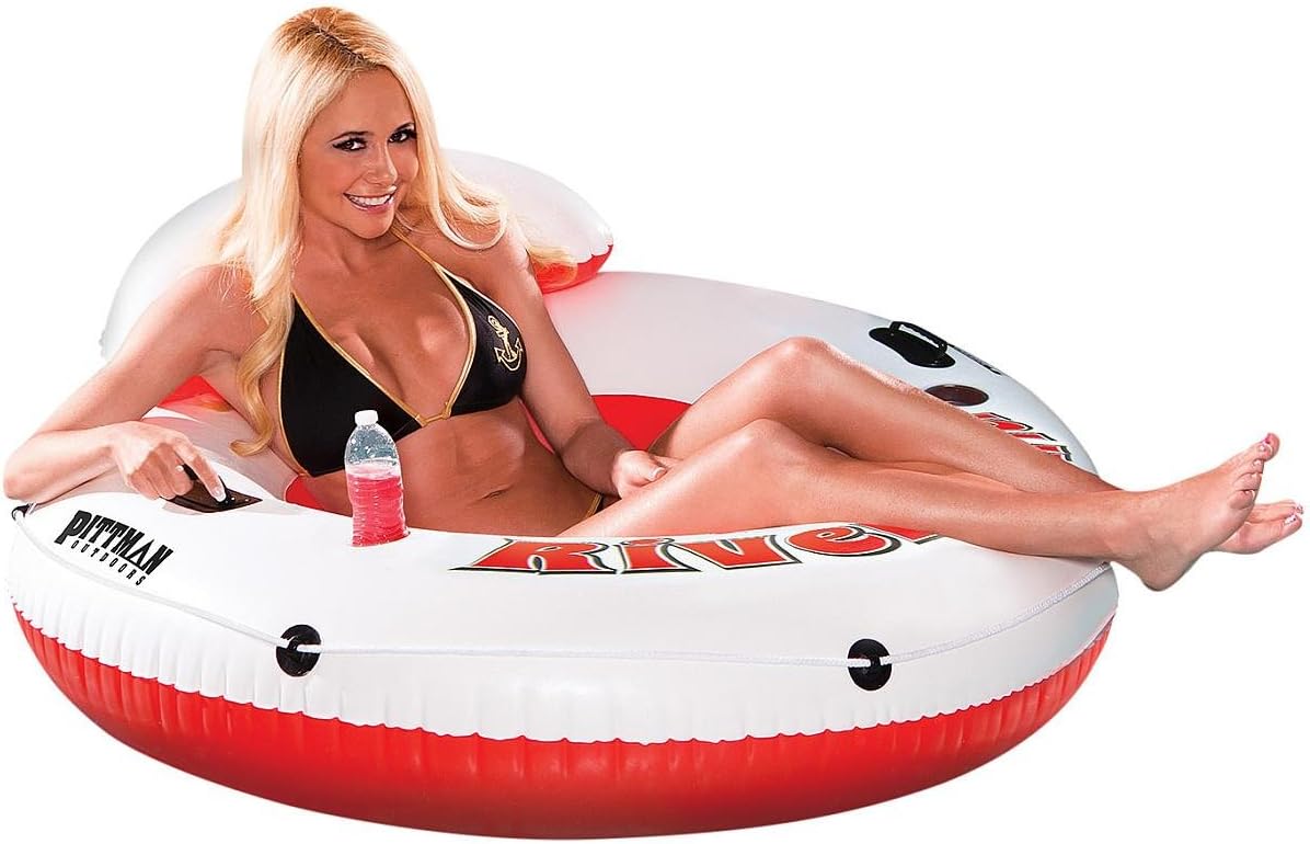 Pittman Outdoors - Inflatable Tubes for Floating on Rivers, Lakes or Pools - 1 & 2 Person Double River Tube for Floating & Inflatable River Tubes with optional Built in Ice Chests, Mesh Seats, Handles