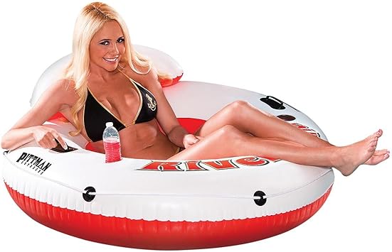 Pittman Outdoors - Inflatable Tubes for Floating on Rivers, Lakes or Pools - 1 & 2 Person Double River Tube for Floating & Inflatable River Tubes with optional Built in Ice Chests, Mesh Seats, Handles