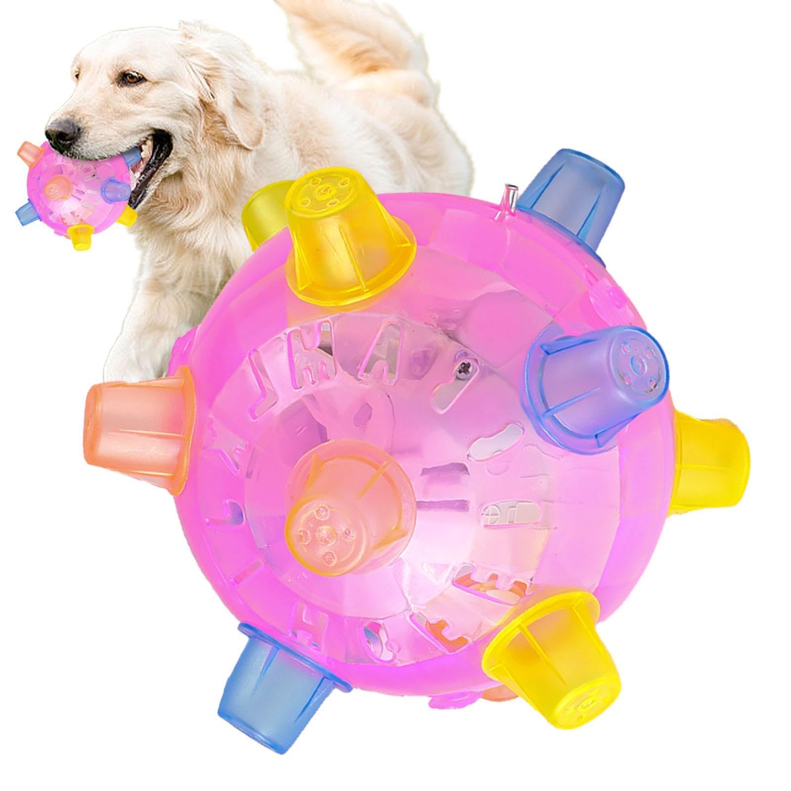 Zenithfghqm LED Jumping Activation Ball With Light, Bouncy Ball Pet Toy, Interactive Dog Toys, For Puppies Dogs Cats Playing Running Fun