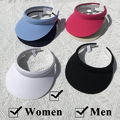 Image of 3 Pack Sports Sun Visor Hat Women Men Adjustable Clip On Visors Outdoor Golf Beach Cap