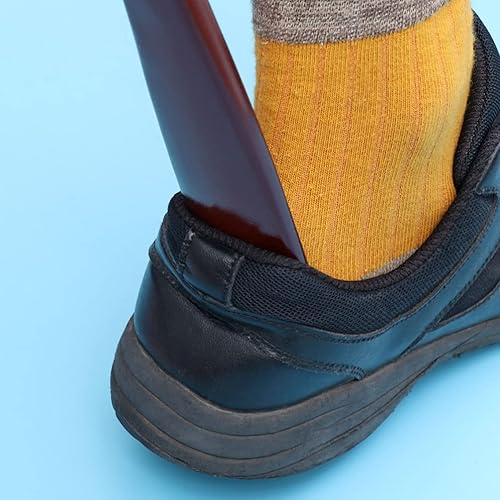 Miniatura 6 de EXCEART 2 piezas de cuerno de madera de mango largo para botas de mano, levantador de zapatos, palo auxiliar para hombres mayores, mujeres y niños