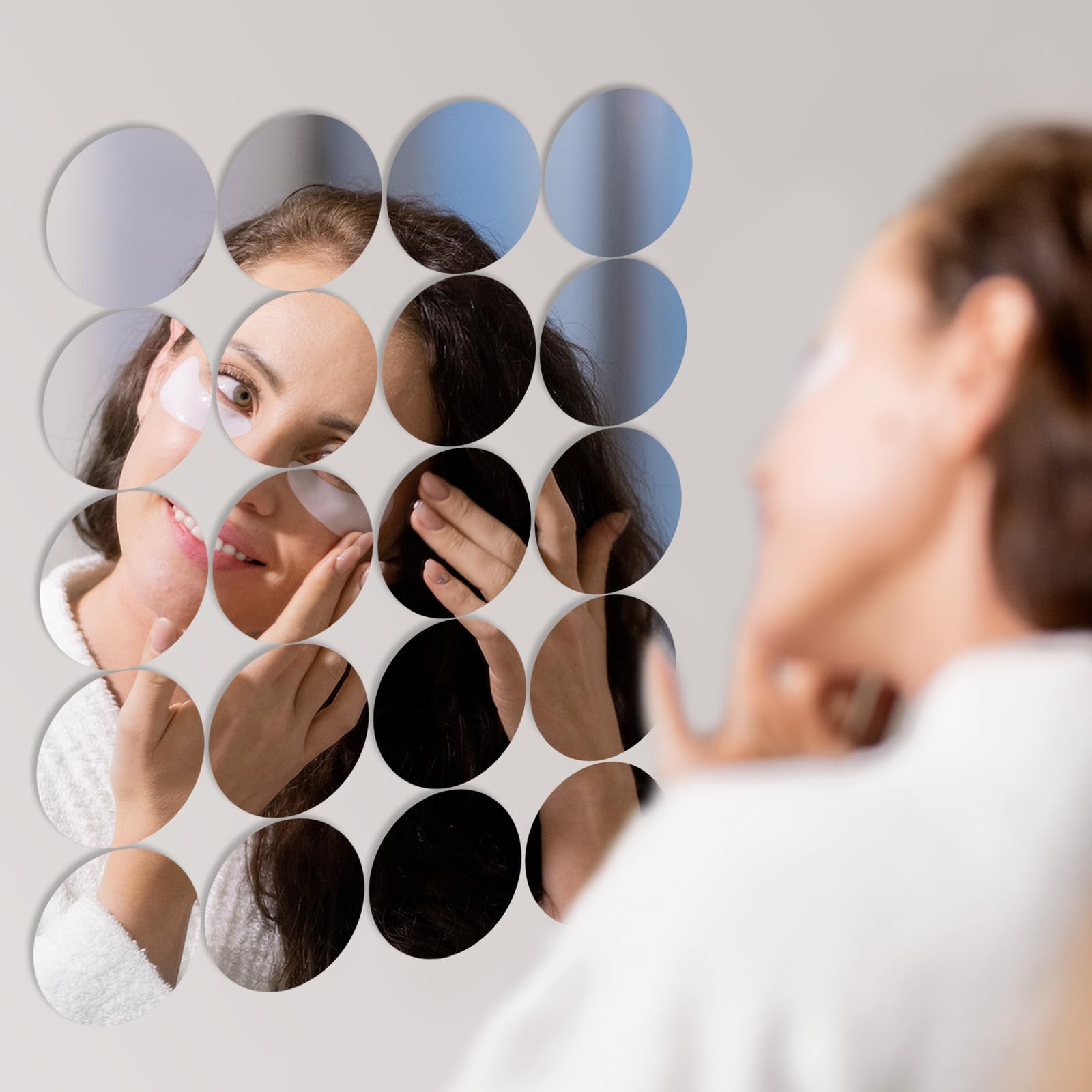 20Pcs Mini Size Acrylic Round Mirror, 2 Inch Adhesive Small Mirrors for Crafts, Acrylic Round Mirror Wall Stickers for Wall and Table Decor, DIY Home Projects, Decorations, Arts and Crafts Supplies