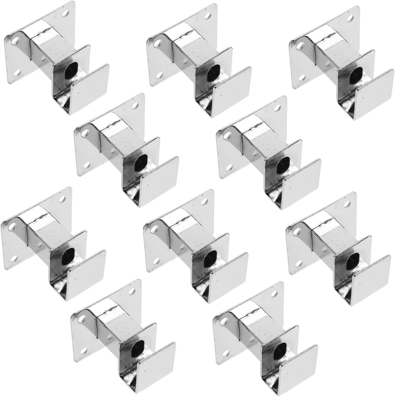 10pcs Heavy Duty Closet Rod Holders 19mm Carbon Steel Wall-Mounted Brackets Thickened Square Metal Shelf and Rod Support Brackets for Hanging and Display Options
