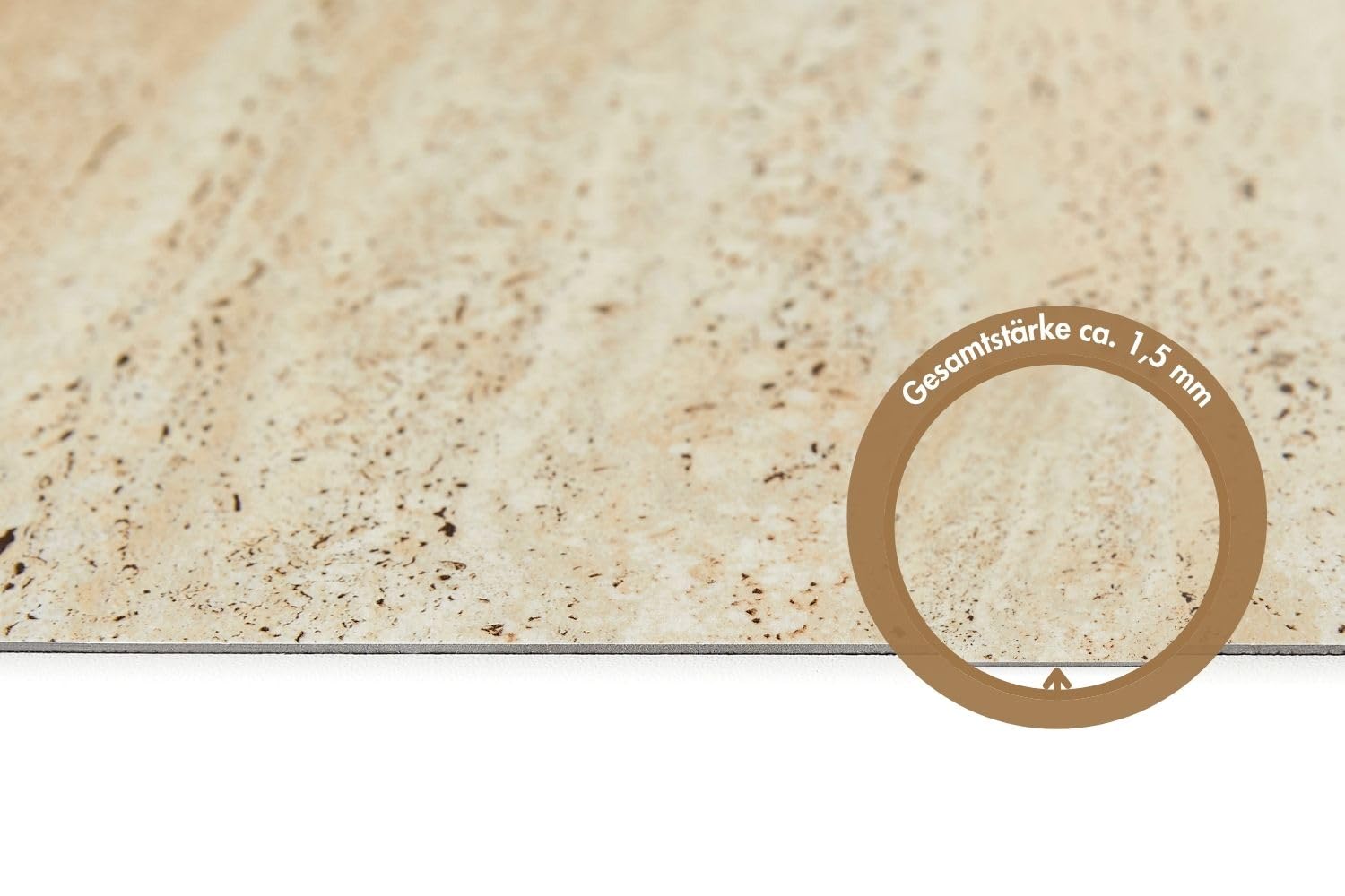 misento selbstklebende Fliesen aus PVC in Marmoroptik Beige | 24 Klebefliesen (4,46 m²) | Bodenfliesen | wasserabweisend & feuchtigkeitsbeständig | Vinyl Fliesen für Bad & Küche | 1,5 mm Stärke