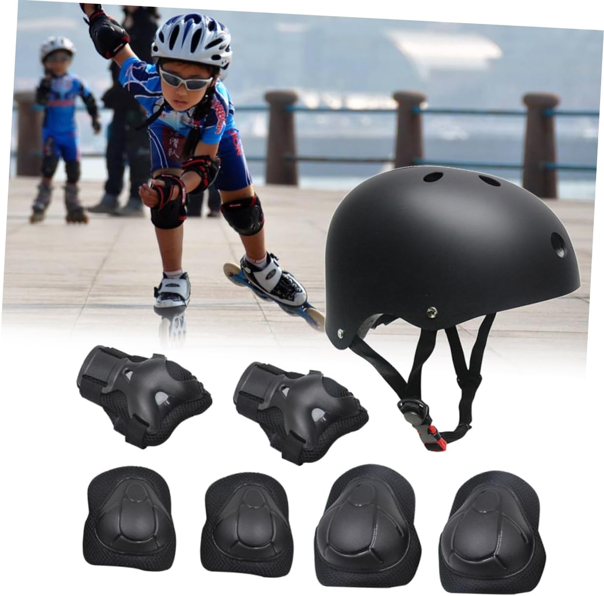 KICHOUSE Pc Boys and Girls Roller Skating Protective Gear Set Elbow Wrist Pads Safety Gear for Skating Biking Cycling