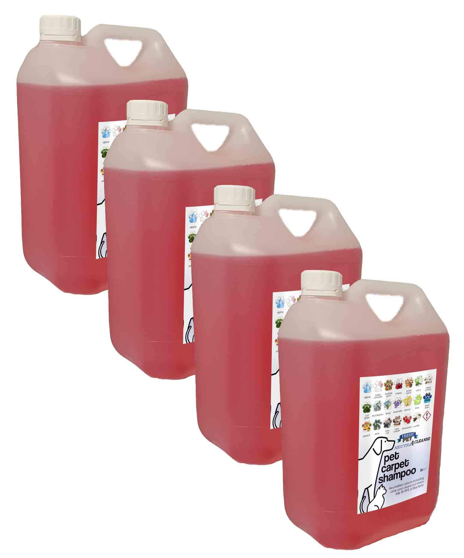 Fresh Pet Ultimate Carpet Shampoo - made to tackle Pet Odour - 20L (4 x 5L) Range (CHERRY)