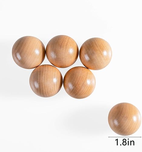 Miniatura 10 de Bolas Montessori de madera arcoíris de 1.8 pulgadas, juguetes de bolas de madera coloridaspastelnatural para niños pequeños y bebés, material de