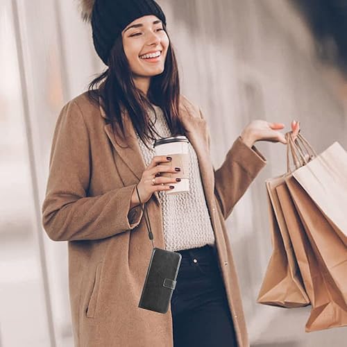 Miniatura 6 de Asuwish Compatible con TCL 30 SETCL 30530630E, protector de pantalla de vidrio templado y cubierta de cuero con tapa para tarjetero, accesorios para