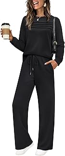 Women's 2 Piece Sets Sweatshirt Casual Travel Outfits Lounge Wide Leg Tracksuit Cozy Sweatsuits Fashion 2025