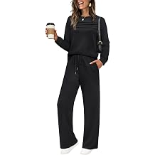 Women's 2 Piece Sets Sweatshirt Casual Travel Outfits Lounge Wide Leg Tracksuit Cozy Sweatsuits Fashion 2026