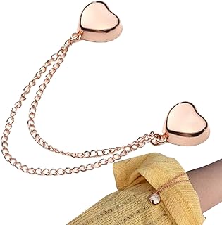 磁気衣料品クリップ - 衣類用の磁気クリップ、チェーンハートのある衣類針|スカーフスリーブとチェーンクリップロックを備えた多機能パンツ