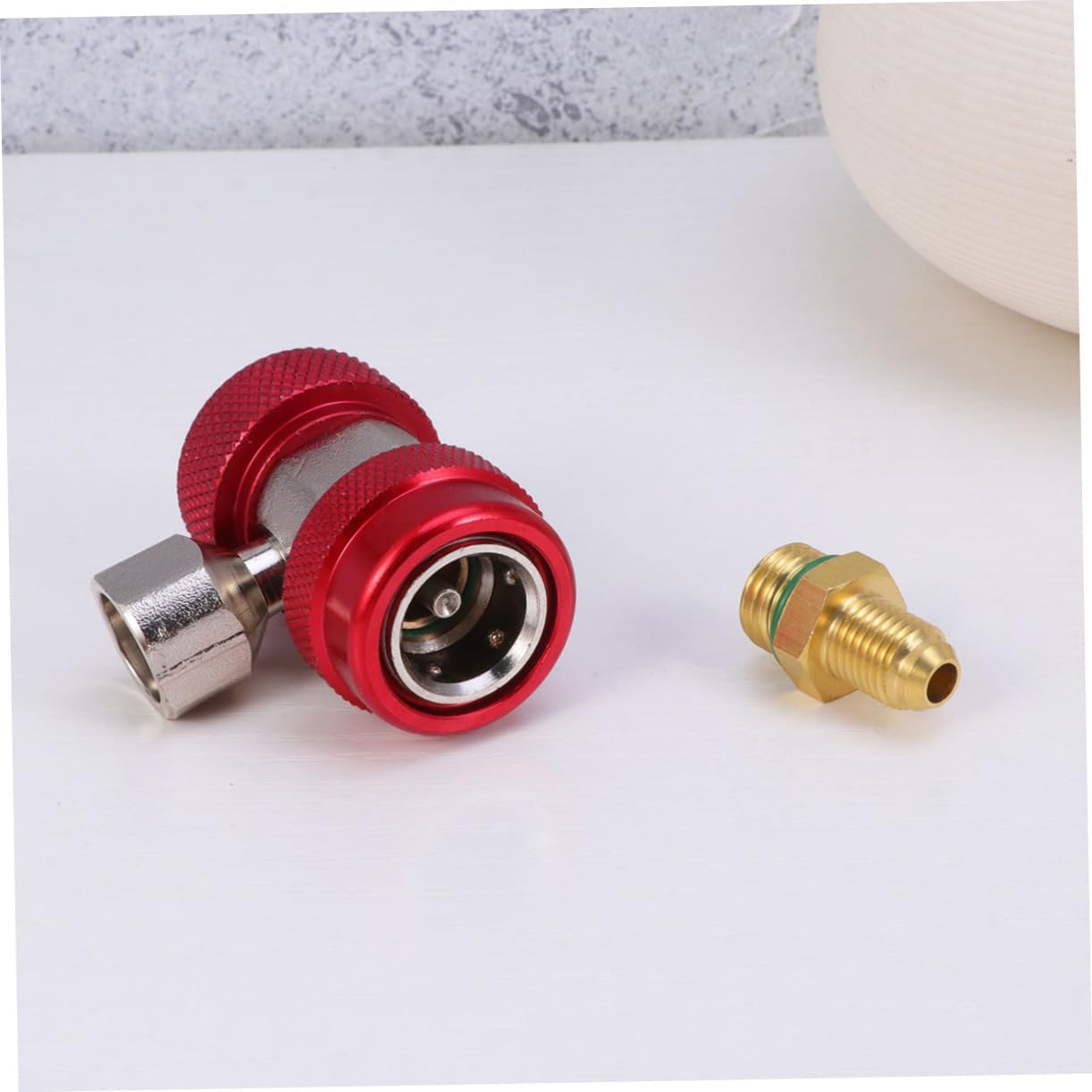Alipis High Flow Car Air Conditioner Pressure Gauge Joints Coupler Connector Adapter for Charging