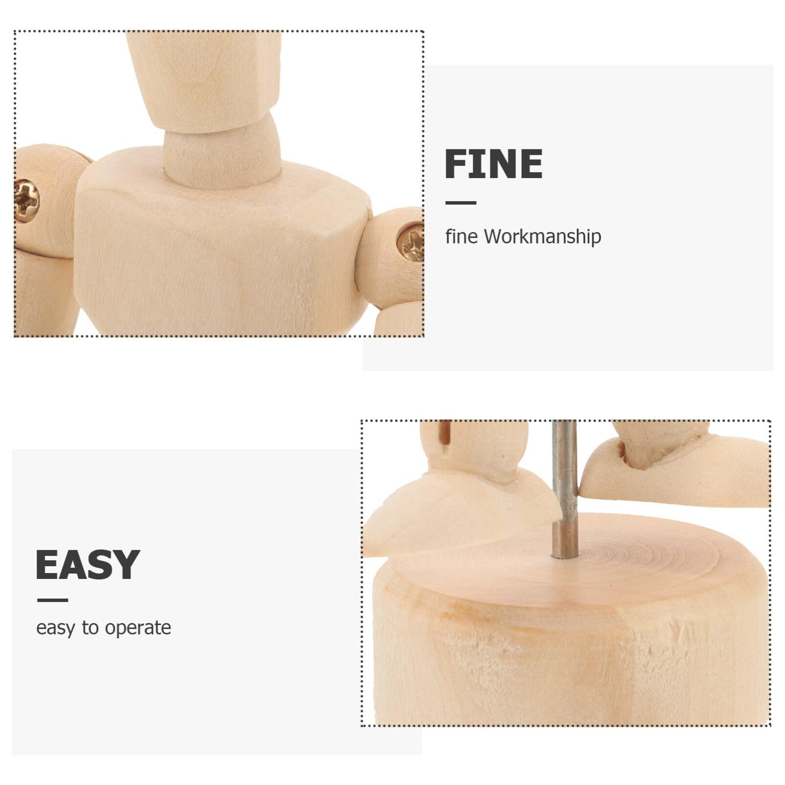 Operitacx Wooden Mannequin Figure 5.3 Inch Art Model with Flexible Joints and Stand for Sketching Drawing Painting Home and Office Decoration - Image 4