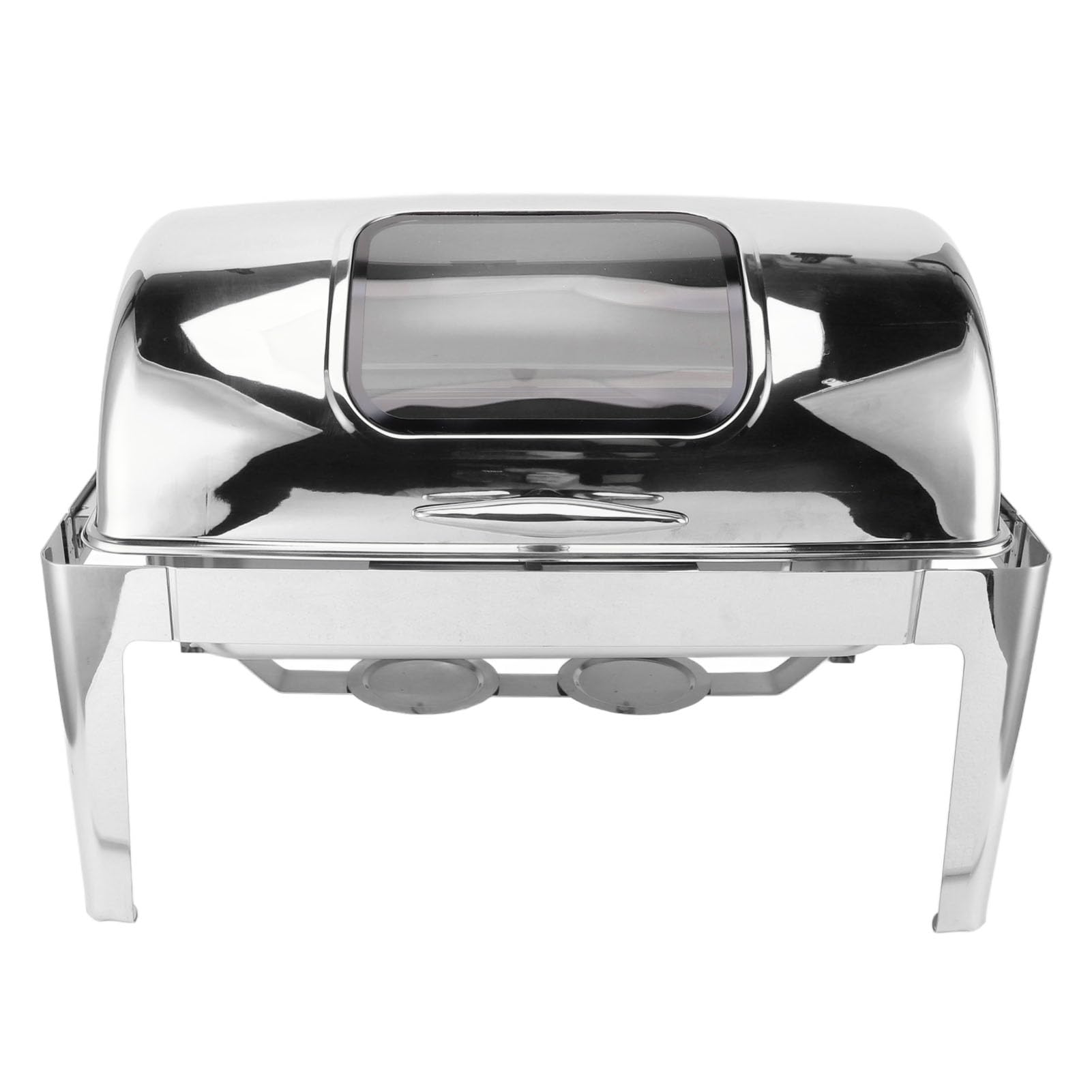 Qcwwy Chafing Dish, Diseño de Tapa de Vidrio Transparente Buffet Calentador de Alimentos Marco de Acero Inoxidable Chafing Dish Eléctrico Fácil Limpieza Chafing Dish Buffet Set (3