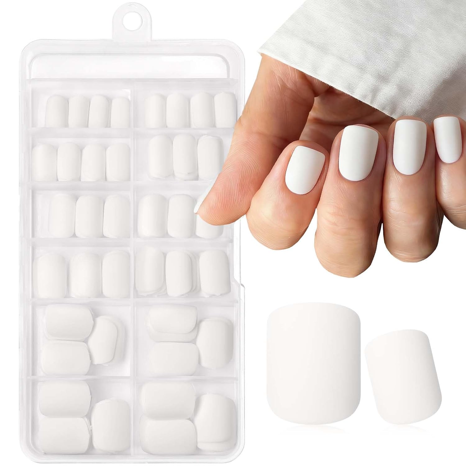 240pc Black Press on Nails Short Square Fake Nail with Glue & Adhesive Tabs, Matte Black Glue on Nails Short Press ons Nail Square Acrylic Nail Press-on False Nail Artificial Fingernails