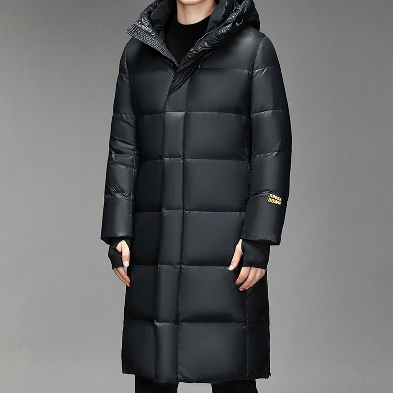 Abrigo con Capucha de Invierno Acolchado Brillante para Hombre Mujer Chaqueta Acolchada Cremallera Completa metálica Talla Grande cálido