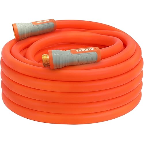 YAMATIC Heavy Duty Garden Hose 5/8 in x 50 ft with Swivel Fitting, Super Flexible Water Hose, All-weather, Lightweight, Burst 600 PSI