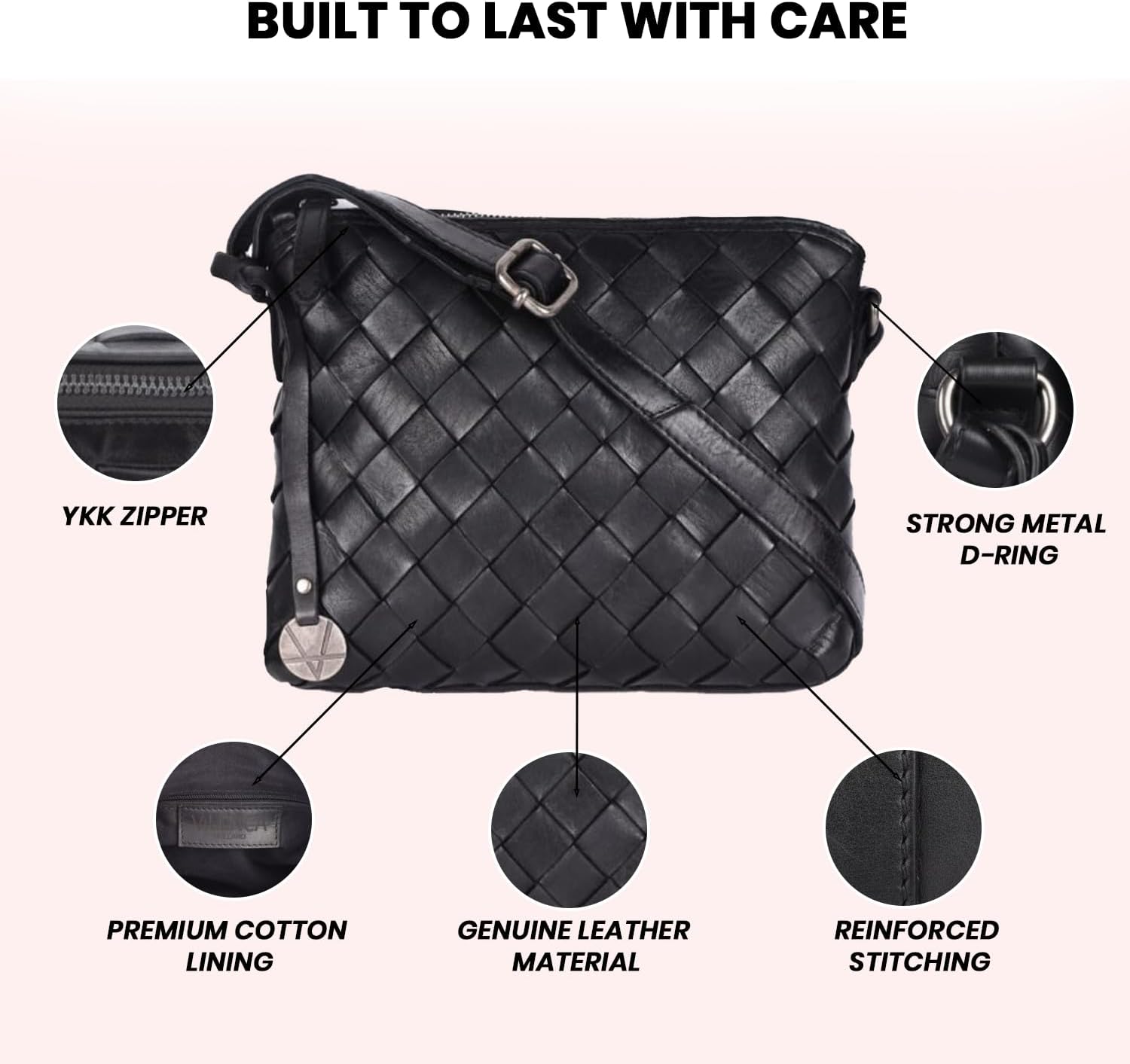 Genuine Leather Crossbody Sling Bag for Women - Trendy Casual Office Bag with Adjustable Strap - Image 4