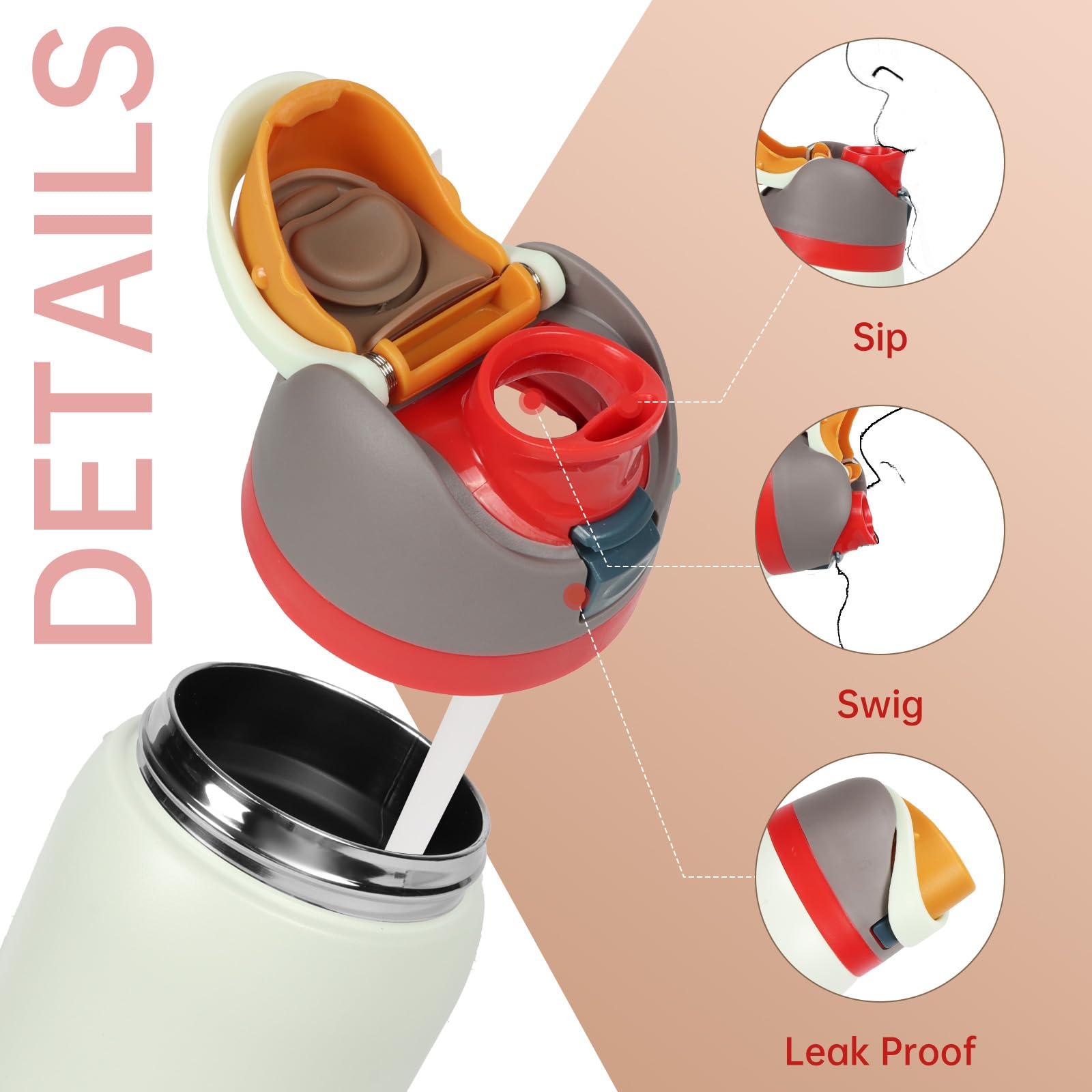 Replacement Lid for Owala Freesip, 2 PCS One Button Water Bottle Top Replacement Cap Compatible with Owala 16oz 24oz 32oz 40oz, BPA-Free, No Water Leakage Replace ment Accessories for Ow ala,Brown