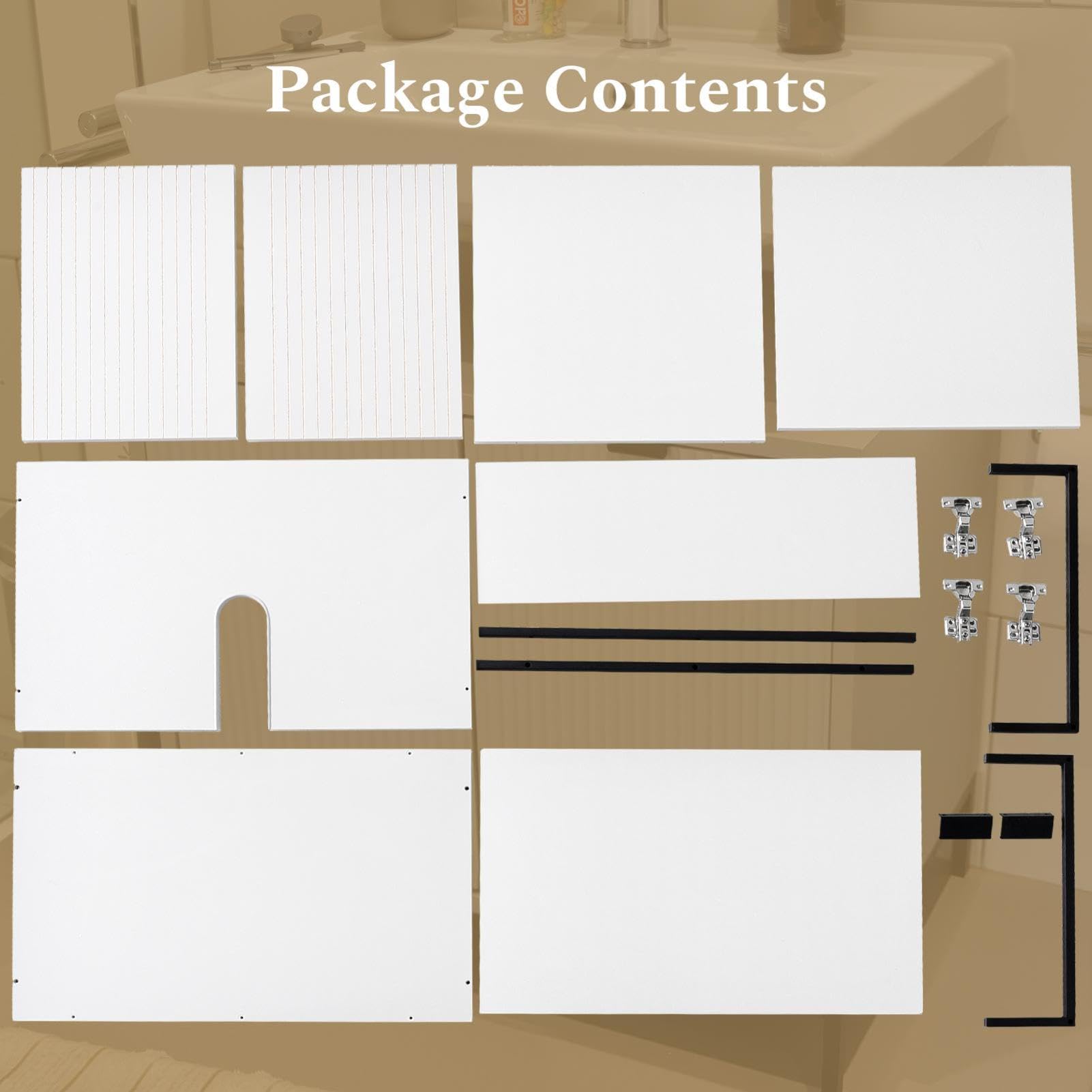 Generisch Mueble bajo lavabo de 70 x 63 x 45 cm con 2 puertas, armario de pie para guardar utensilios de baño y artículos de tocador, color blanco