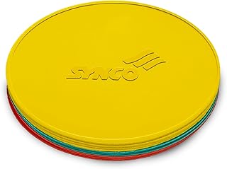 Synco Spot Markers (Pack of 10) Agility Flat Rubber Markers with Diamond Textured Grip for Soccer, Basketball, Speed Agili...