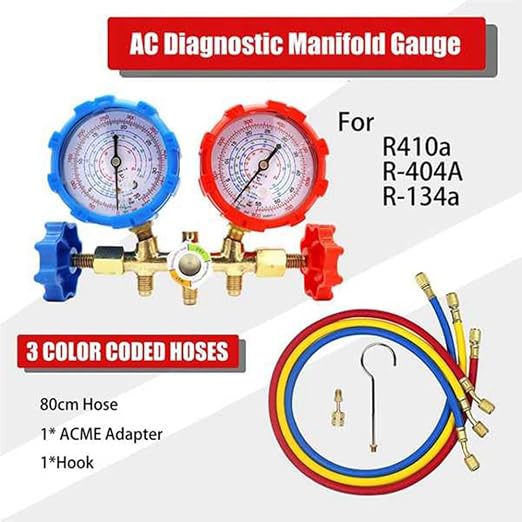 Manifold de diagnóstico para aire acondicionado R410A 3 vías miniatura 6