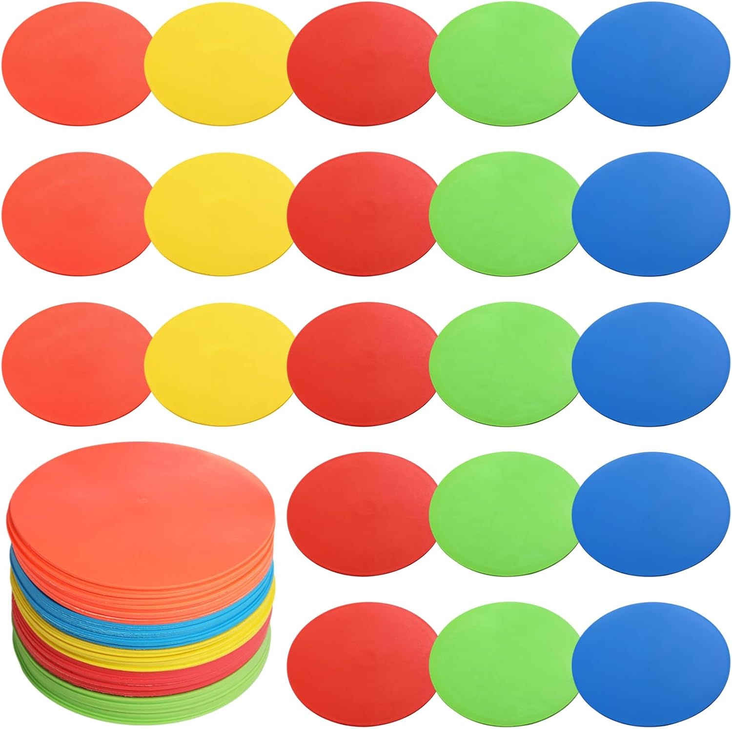 OMISTAR 60 PCS Floor Poly Spot for Gym Floor Classroom, 9-Inch Soccer Practice Round Markers for Gym Floor, Spot Markers Vinyl Dots for Classroom Floor, Ideal for Agility Training and Gym Workouts