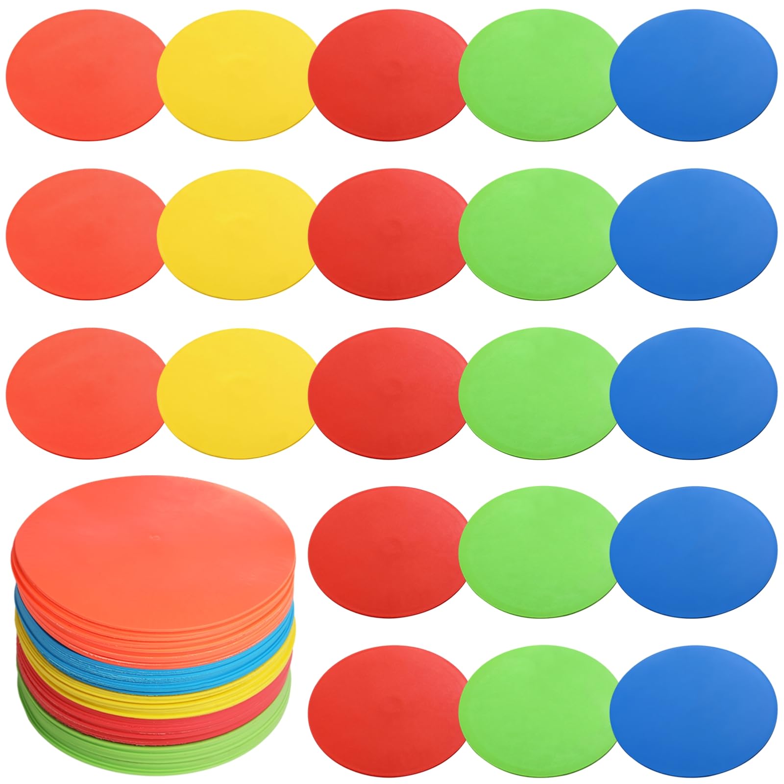 OMISTAR 60 PCS Floor Poly Spot for Gym Floor Classroom, 9-Inch Soccer Practice Round Markers for Gym Floor, Spot Markers Vinyl Dots for Classroom