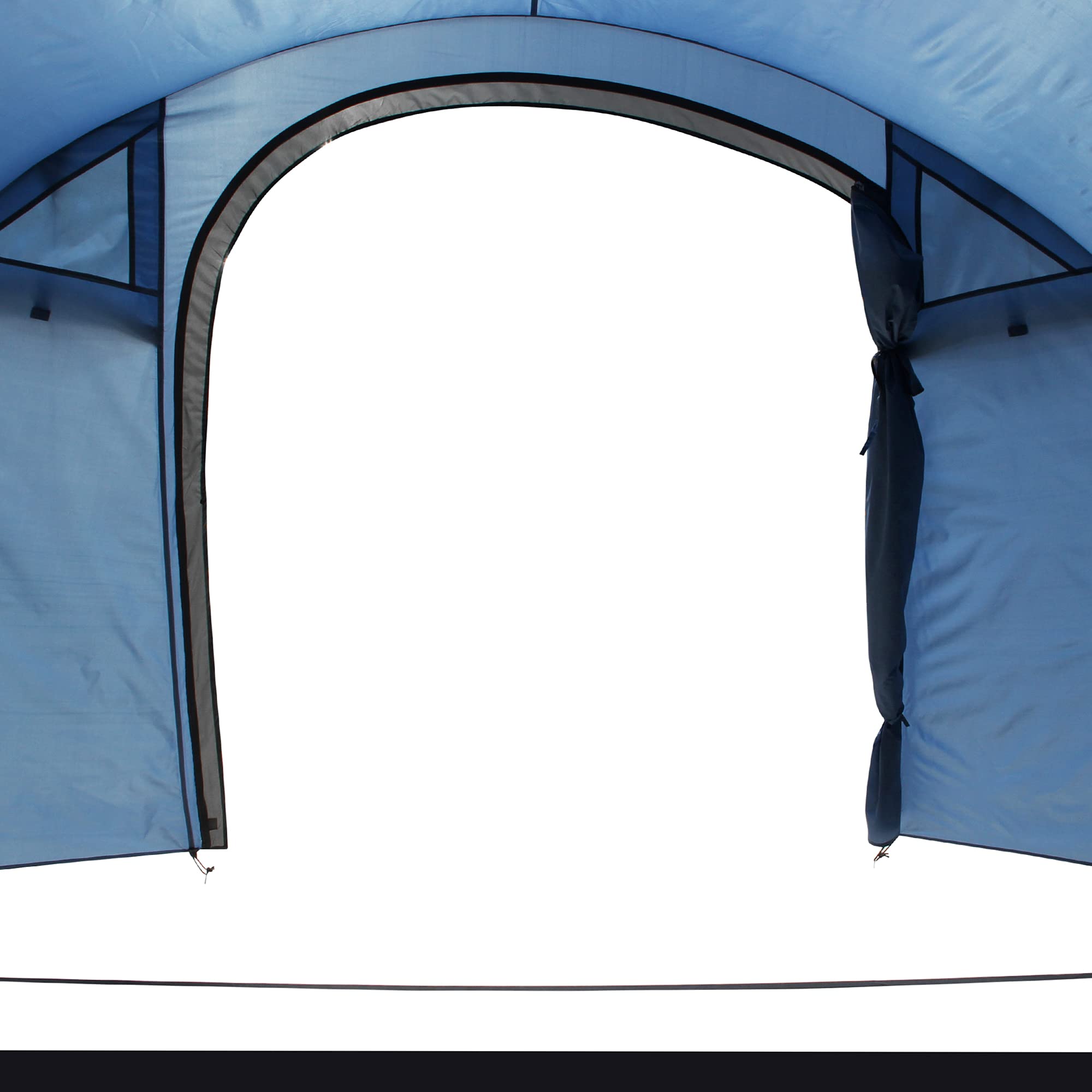 your GEAR Zelt Cetona - Campingzelt in 2 Größen für 4 oder 5 Mann, Kuppelzelt mit 3000 mm Wassersäule, Wohn-/ Vorraum, 2 Eingänge, Stehhöhe, dunkle Schlafkabine, Festivalzelt in Blau Grau