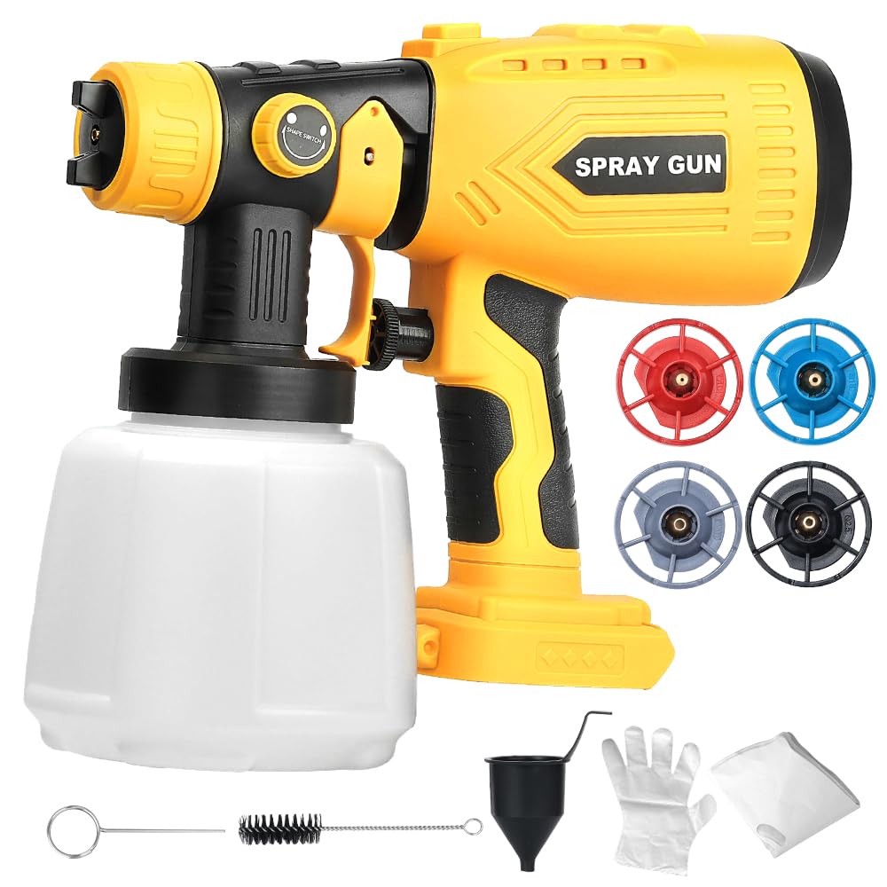 Photo 1 of Cordless Paint Sprayer Compatible with Dewalt 20v 60v Flex Batteries (Tool Only) 200W HVLP Paint Gun, 3 Spray Patterns & 4 Size Nozzles for Cabinets,Walls,Furniture,House Painting
