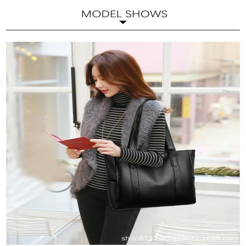 Casual PU Pelle Grande capacità Tote Borse per Le Donne Moda Tinta Unita Cerniera Femminile Borsa a Tracolla Donna Borsa a Mano