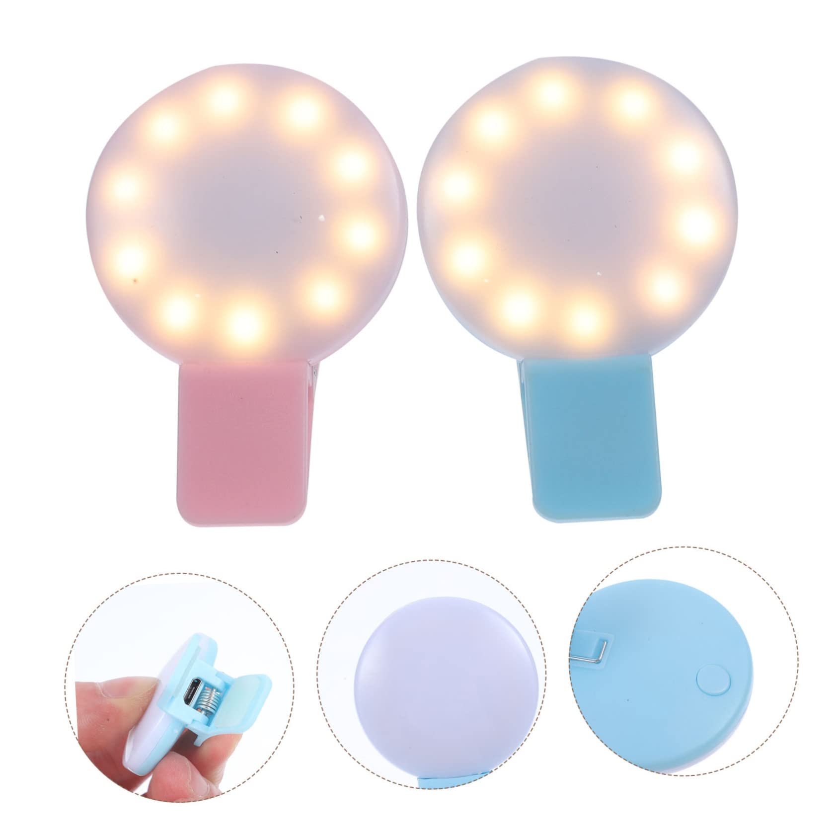 KOMBIUDA 4Pcs Rechargeable Nurse Light USB Clip Purse Light Compact LED for Easy Access Dark for Nurses Portable and Convenient for Handbags and Purses