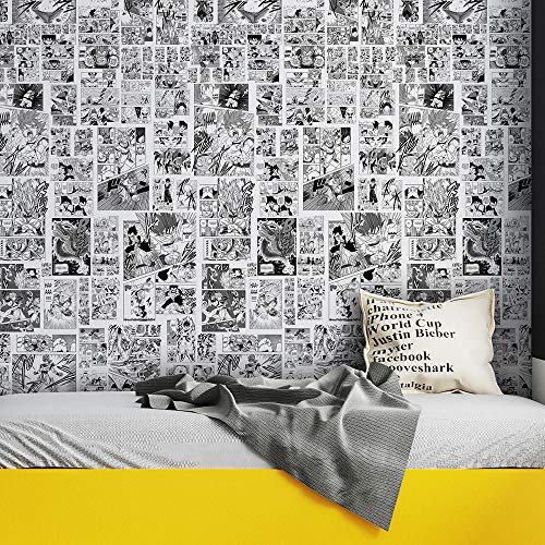 Papel De Parede Adesivo Lavável Quarto Mangá Dragon Ball