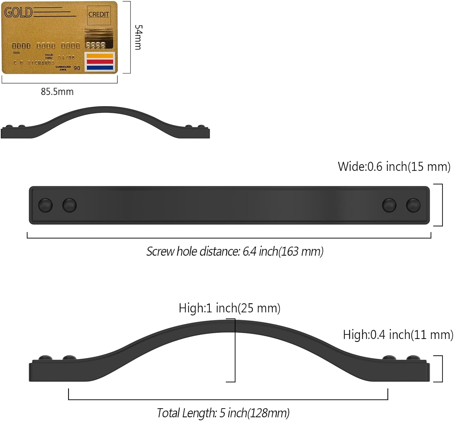 Amerdeco 10 Pack Matte Black Cabinet Pulls 5 Inch(128MM) Hole Centers Kitchen Cabinet Handles Hardware Kitchen Handles for Cabinets Cupboard Handles Drawer Pulls ZH0079