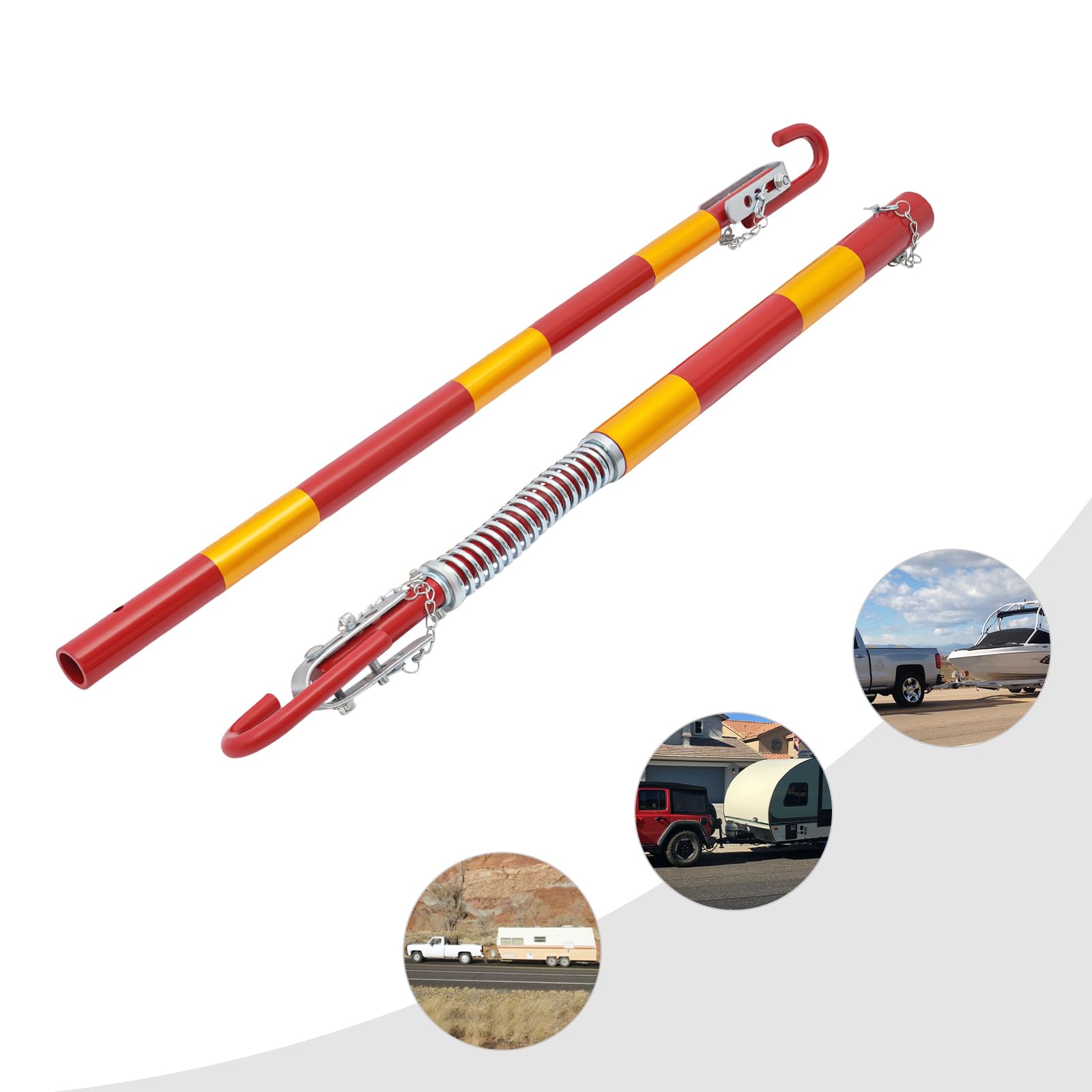 Fridgestea Abschleppstange 5T - Mit Federpuffer Für PKW & LKW (1,78m Länge)