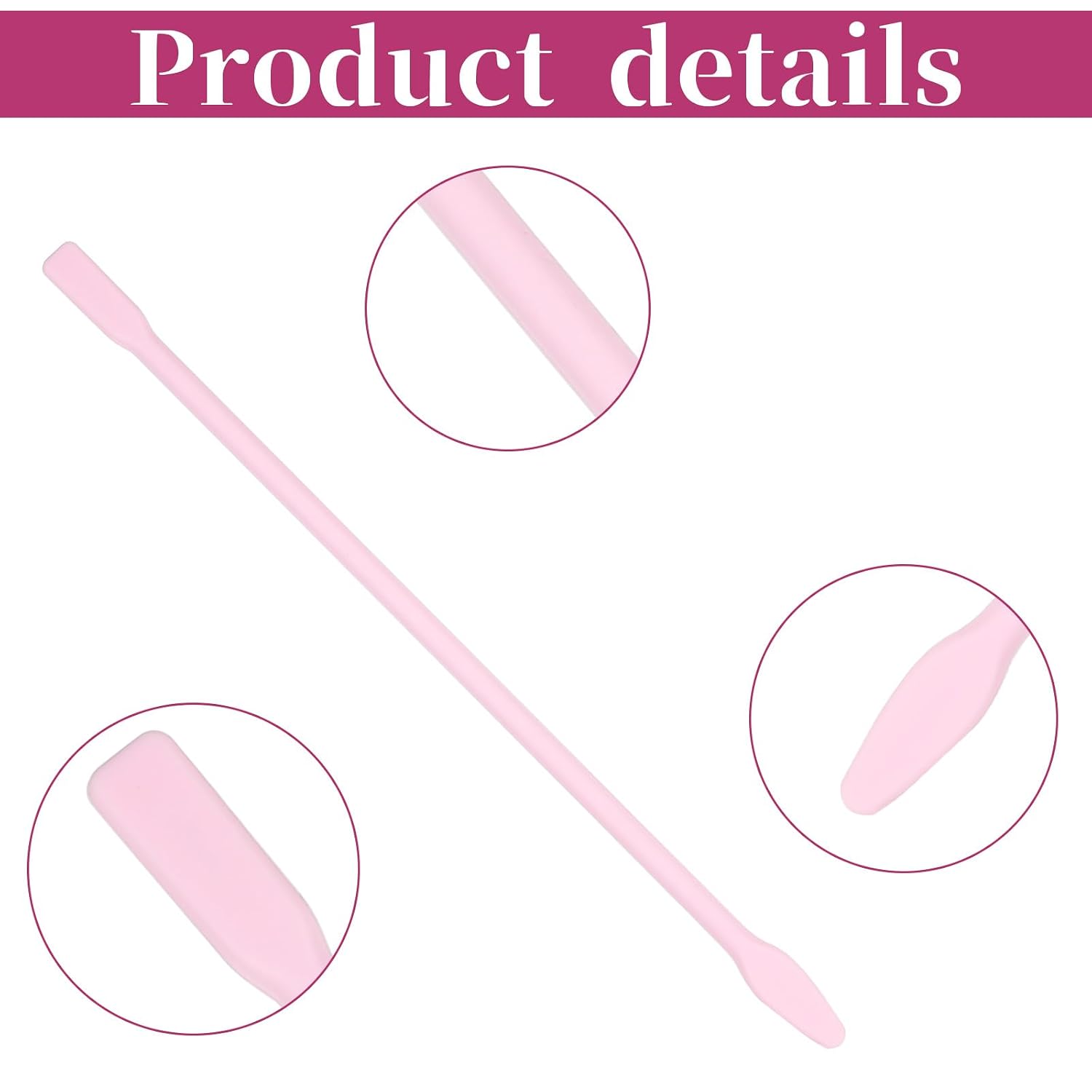 4 PCS Non-Stick Wax Spatulas Set, Silicone Wax Applicator Different Sizes Scrapers Reusable Silicone Stirring Stick For Home Salon Body Use (Pink)