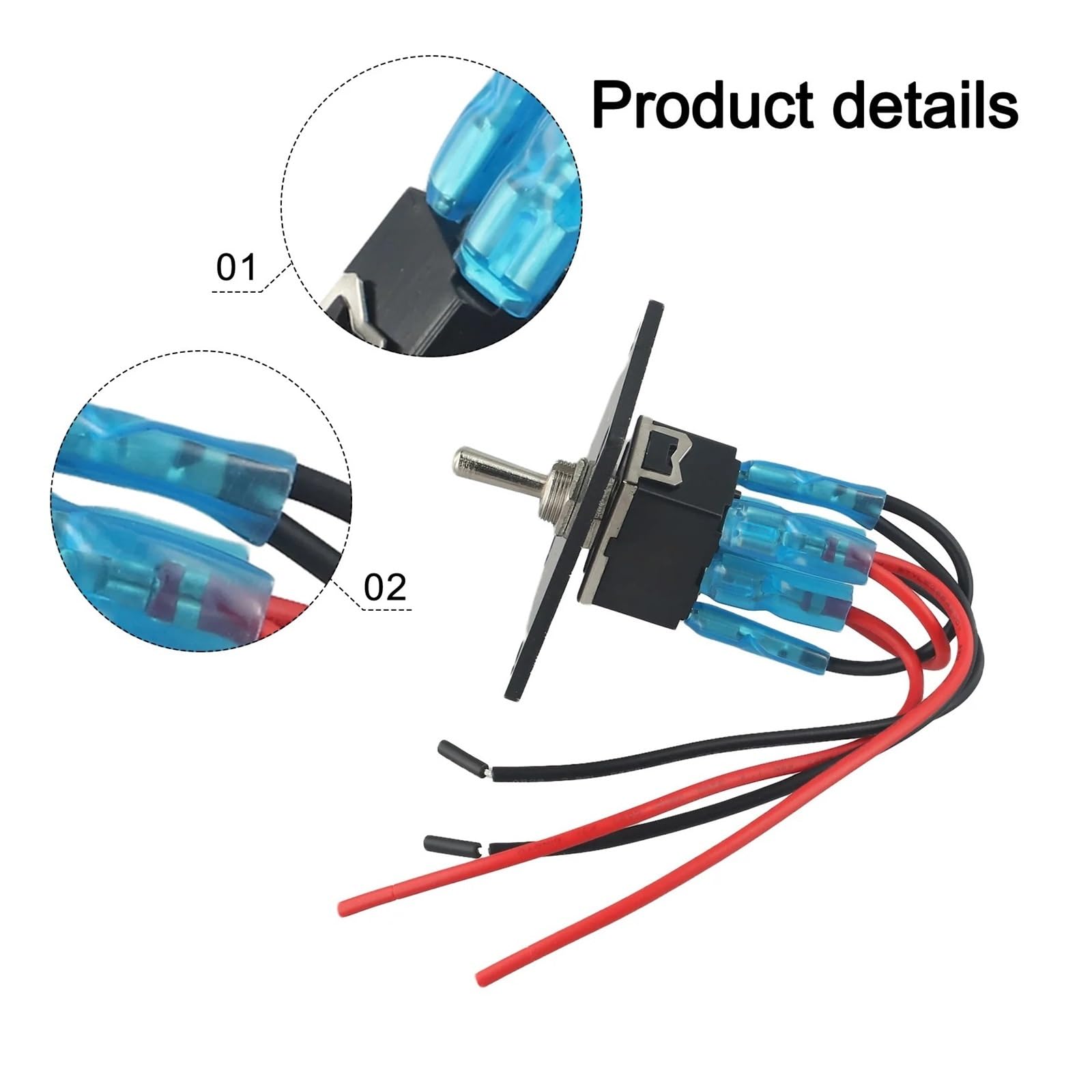 1 x przełącznik przełącznikowy z panelem kombinowanym 6-pinowy z przewodem 3-pozycyjnym (ON)-Off-(ON) / UP/Down Polarity Accessories