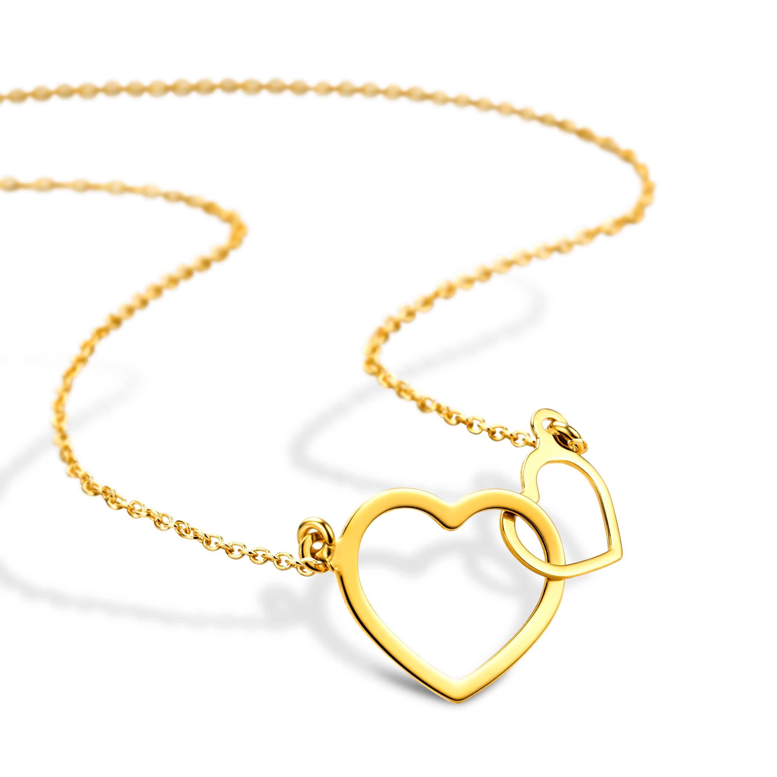 Orovi Collar Señora Corazón con cadena en Oro Amarillo Oro 9 Kt / 375 Cadena 45 Cm Collar Producido en Italia